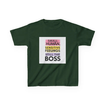 "Small Human, Sensitive Feelings, Still the Boss" - Kids Autism Awareness T-Shirt Printify