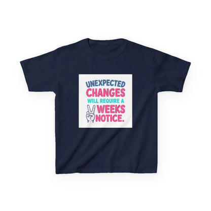"Unexpected Changes Will Require 2 Weeks Notice" - Kids Autism Awareness T-Shirt Printify