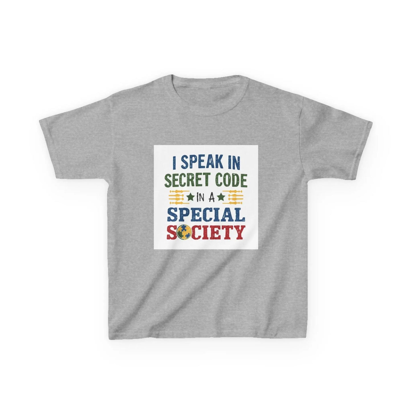 "I Speak in Secret Code" - Kids Autism Awareness T-Shirt Printify