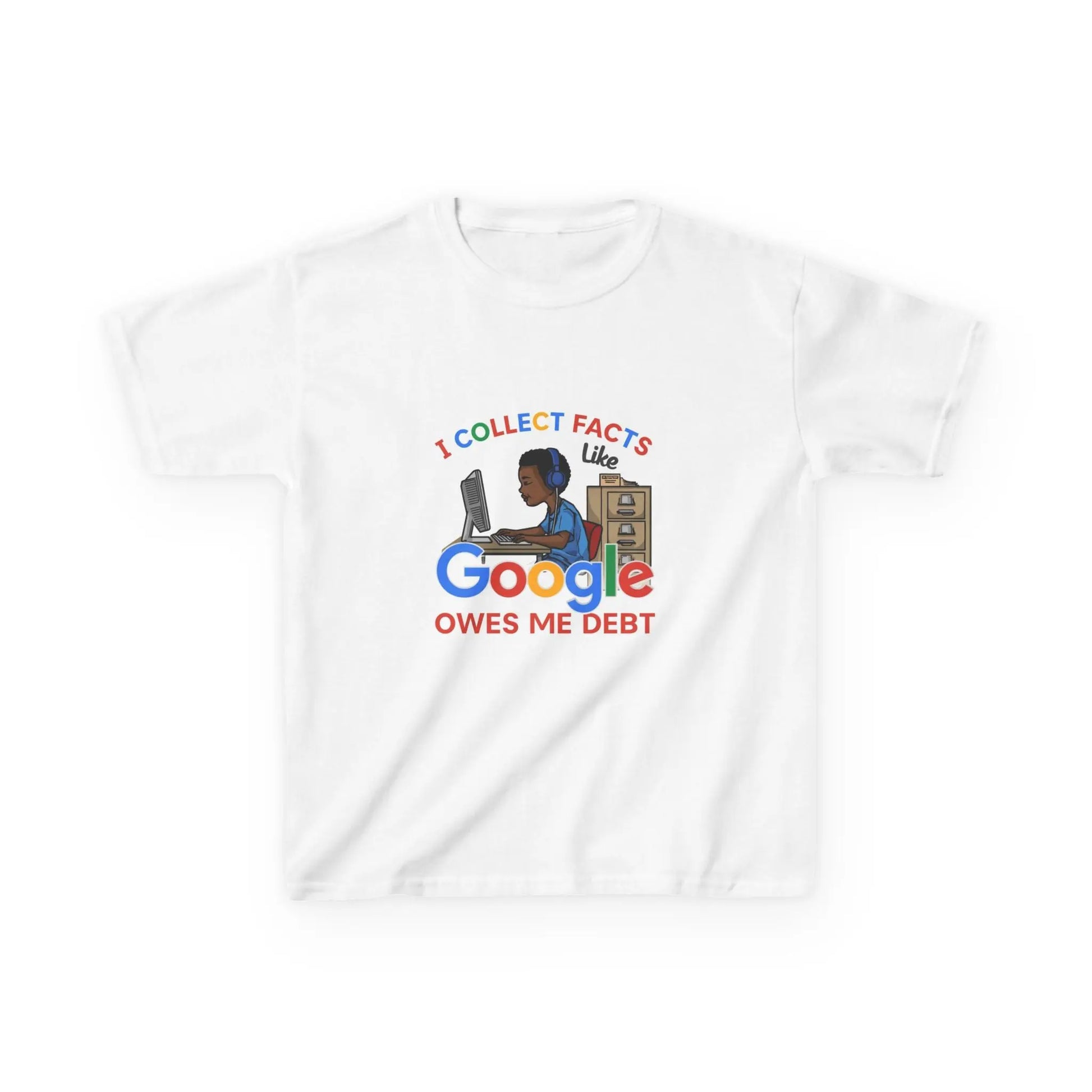 "I Collect Facts Like Google Owes Me Debt" - Kids Autism Awareness T-Shirt Printify