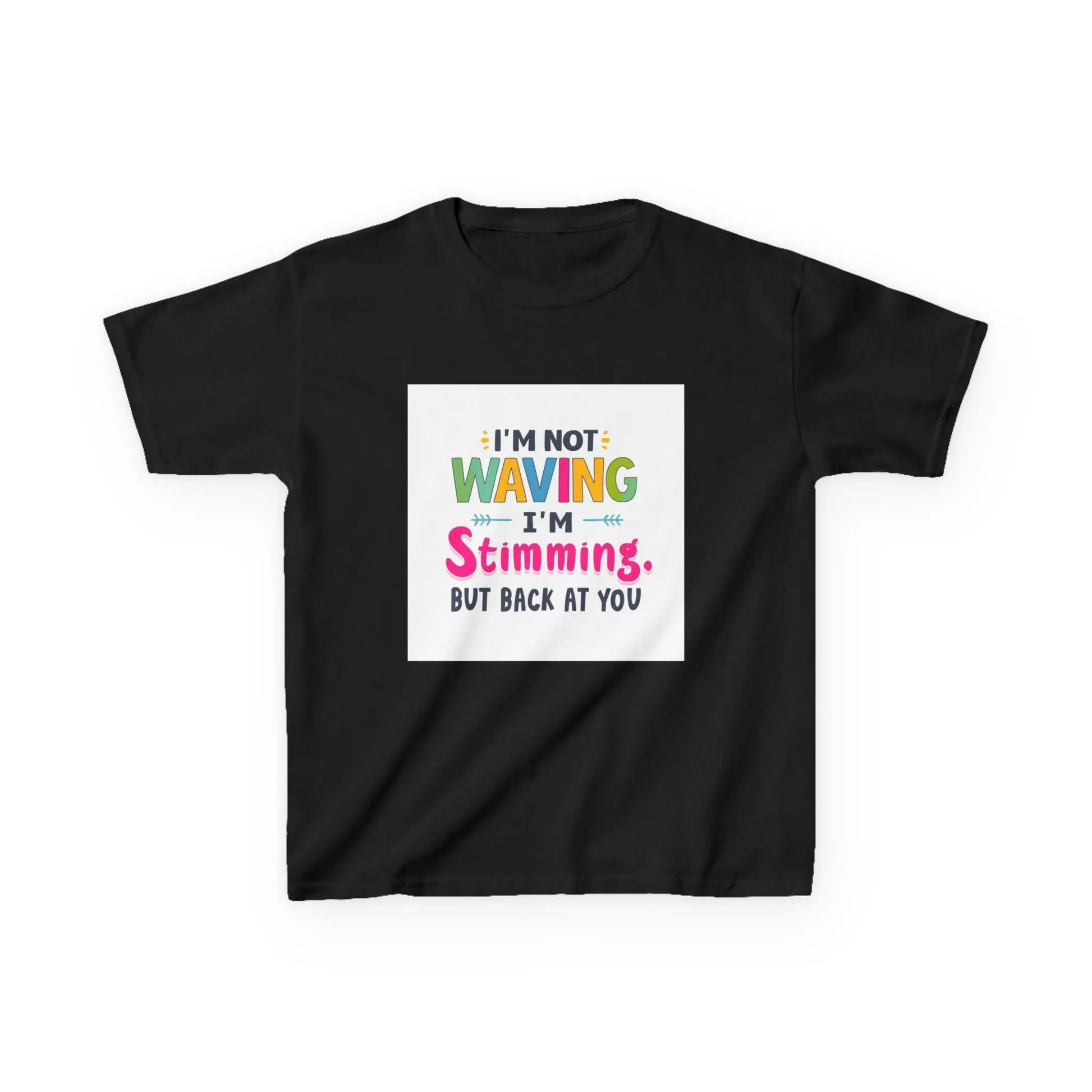 "I’m Not Waving I’m Stimming" - Kids Autism Awareness T-Shirt Printify