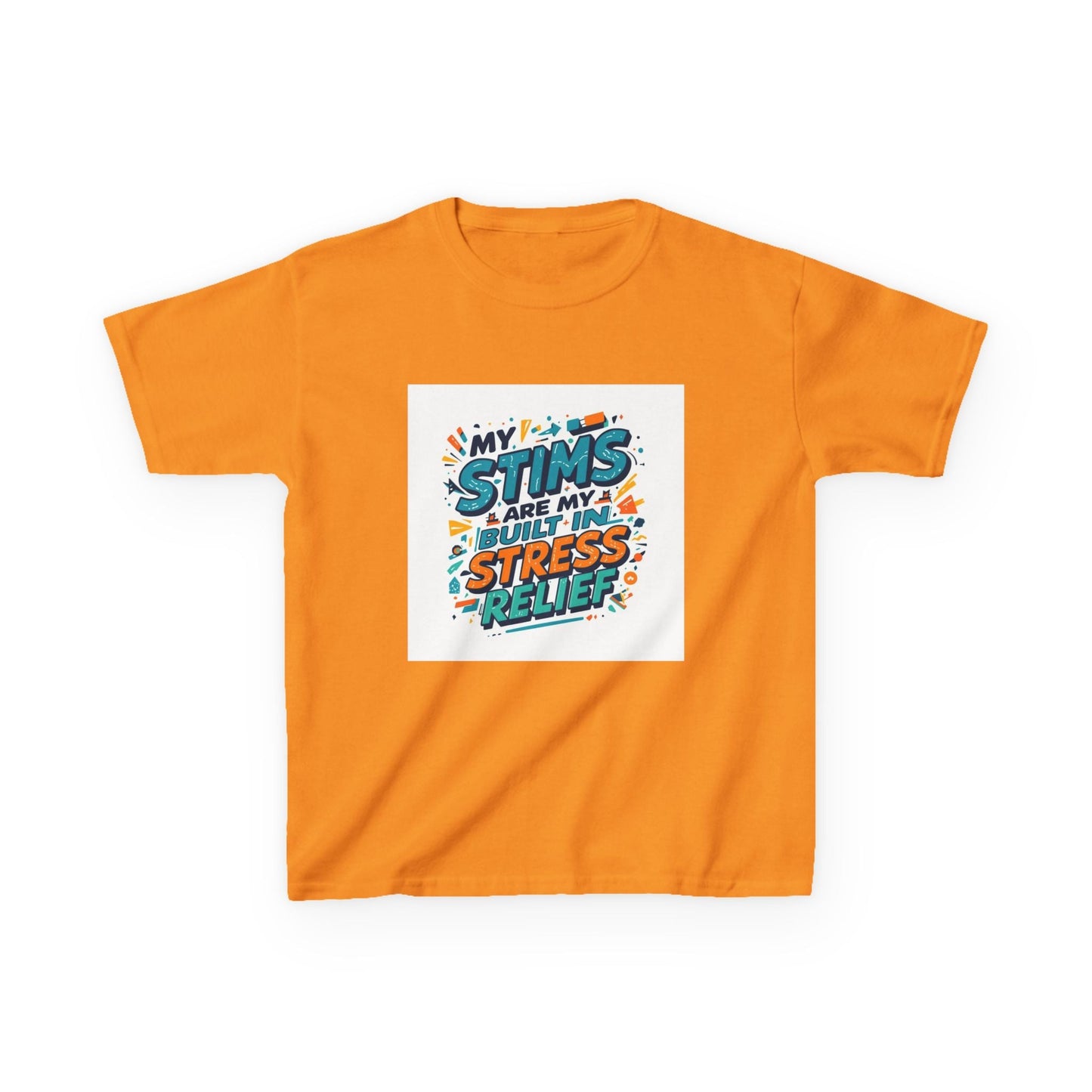 “My Stims Are My Superpower: Stress Relief” - Kids Autism Awareness T-Shirt Printify