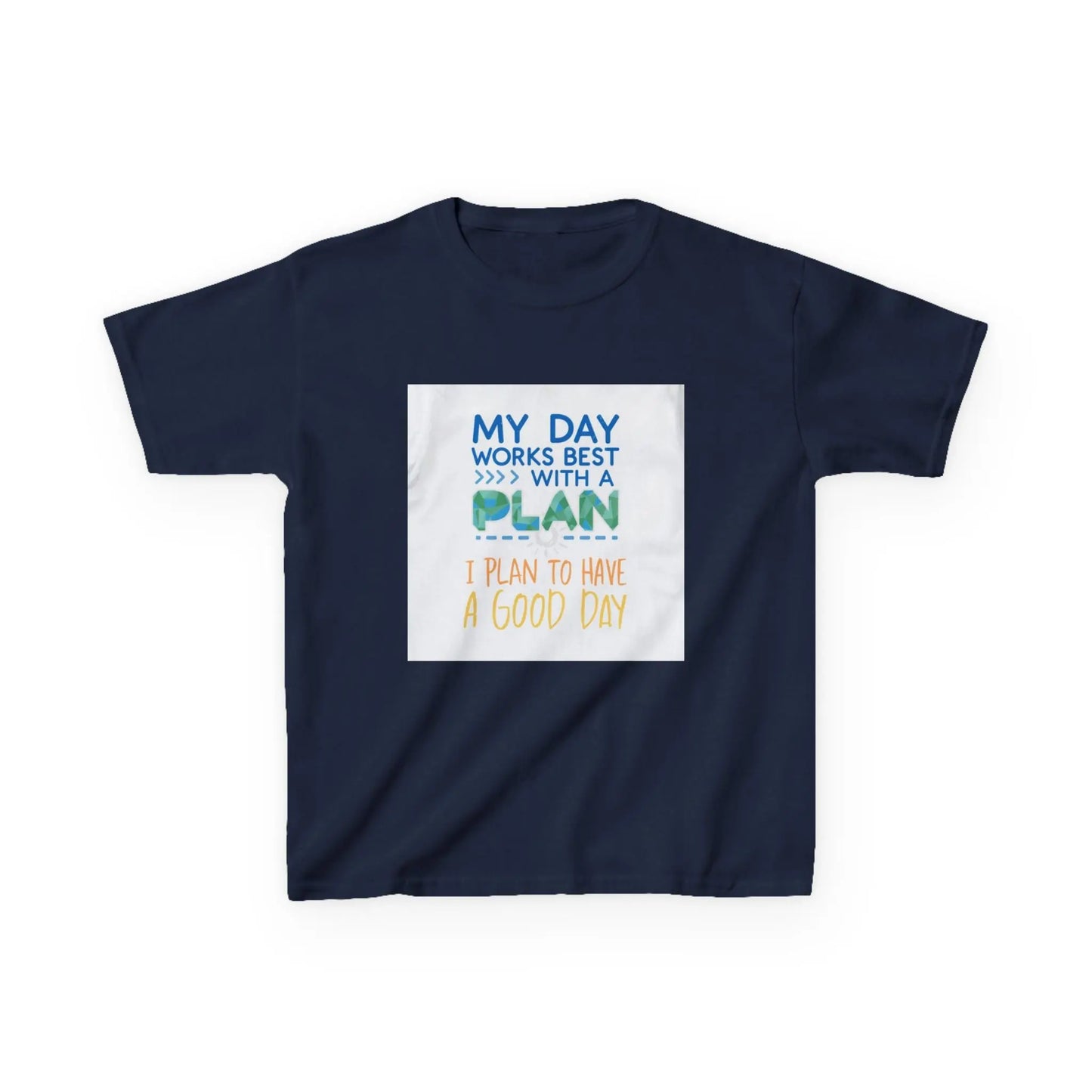 “My Day Works Best With a Plan” - Kids Autism Awareness T-Shirt Printify