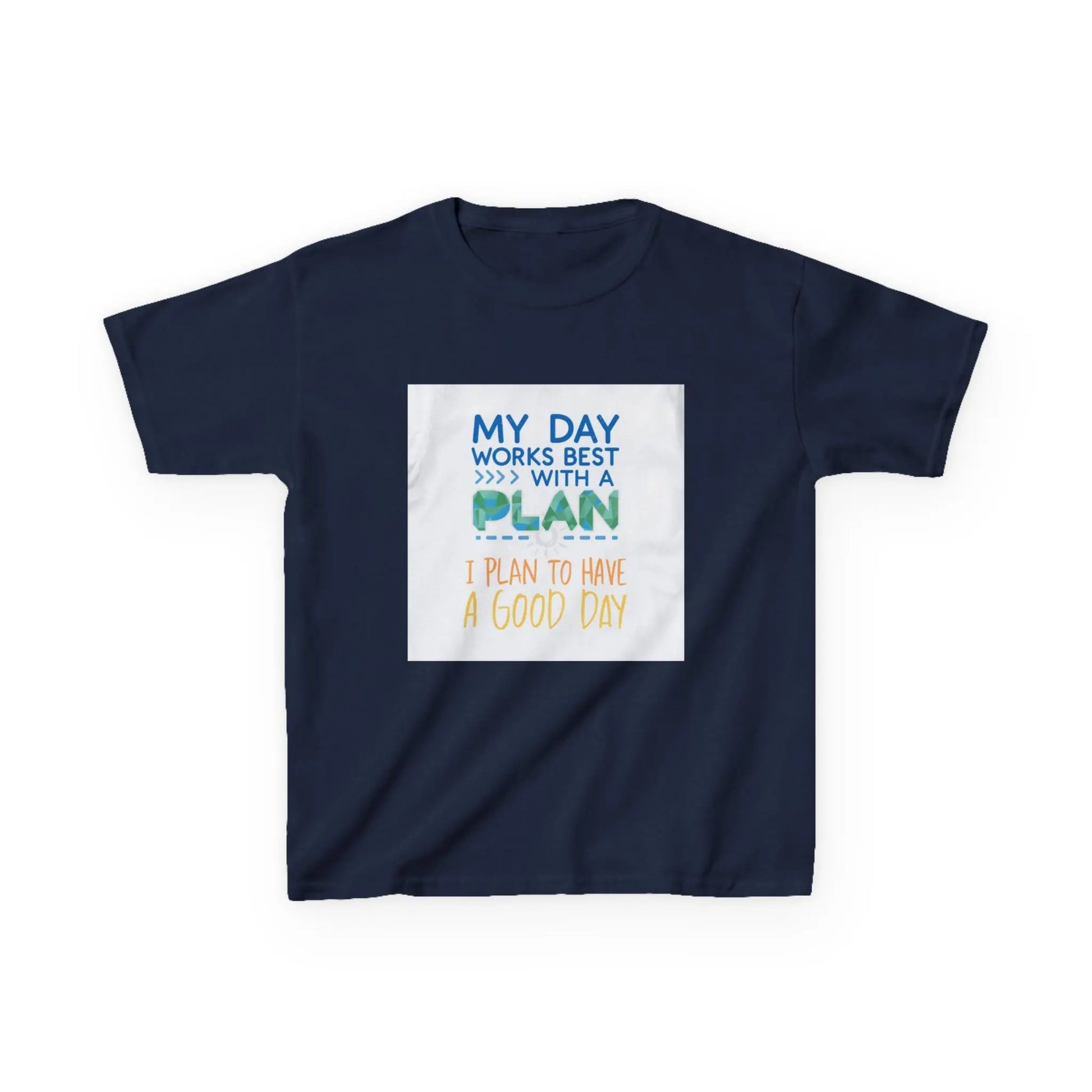 “My Day Works Best With a Plan” - Kids Autism Awareness T-Shirt Printify
