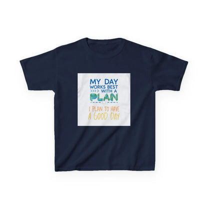 “My Day Works Best With a Plan” - Kids Autism Awareness T-Shirt Printify