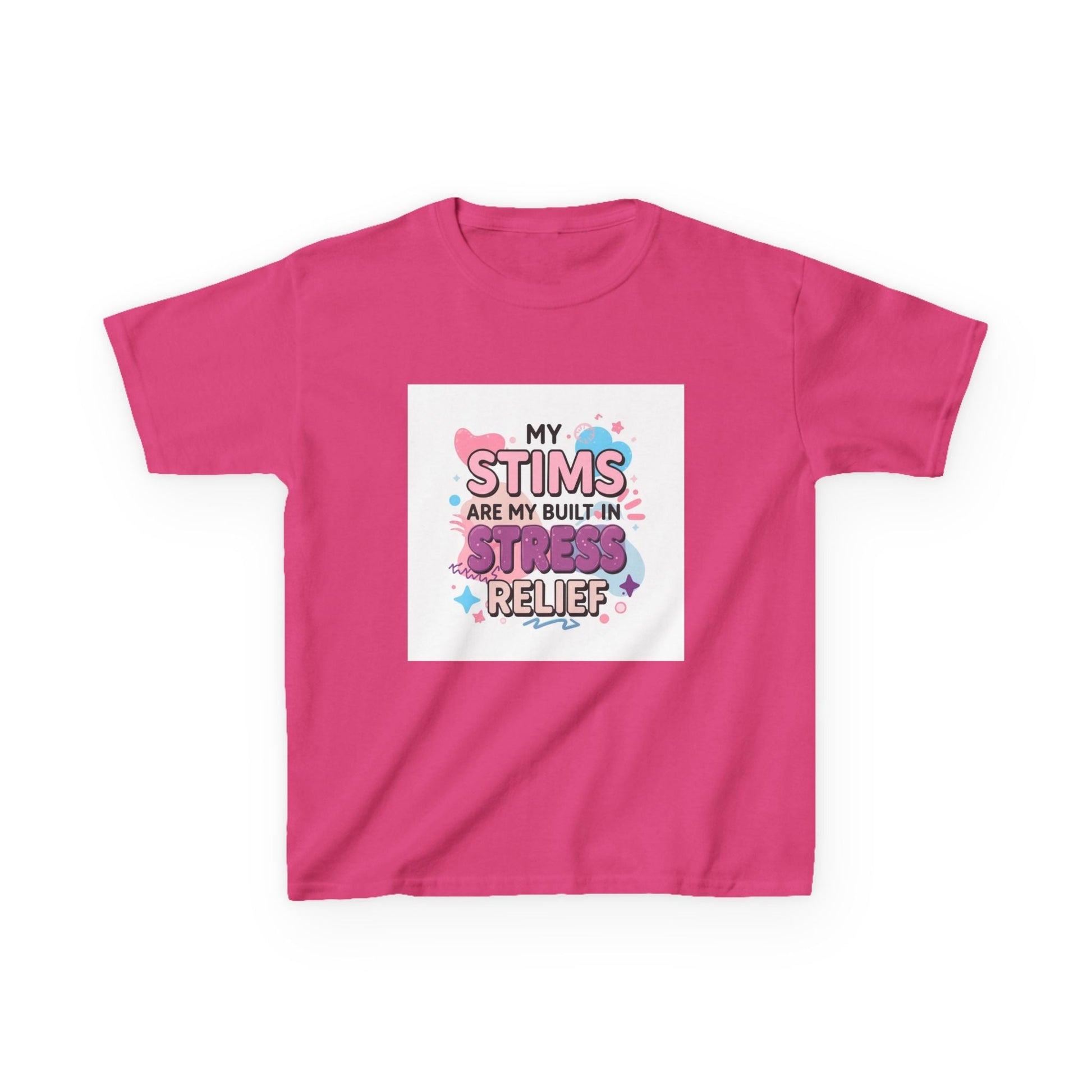 “My Stims Are My Built-In Stress Relief” - Kids Autism Awareness T-Shirt Printify