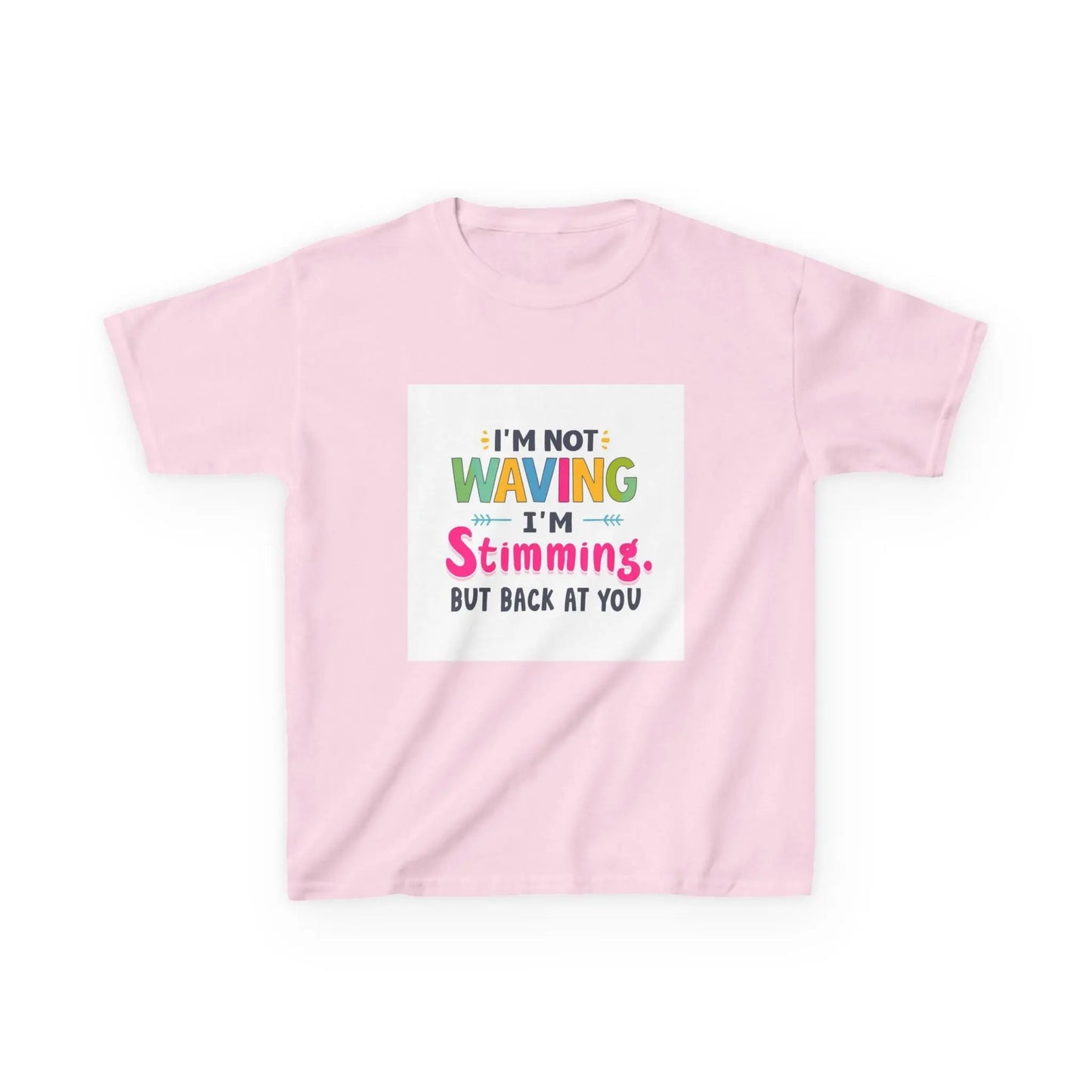 "I’m Not Waving I’m Stimming" - Kids Autism Awareness T-Shirt Printify