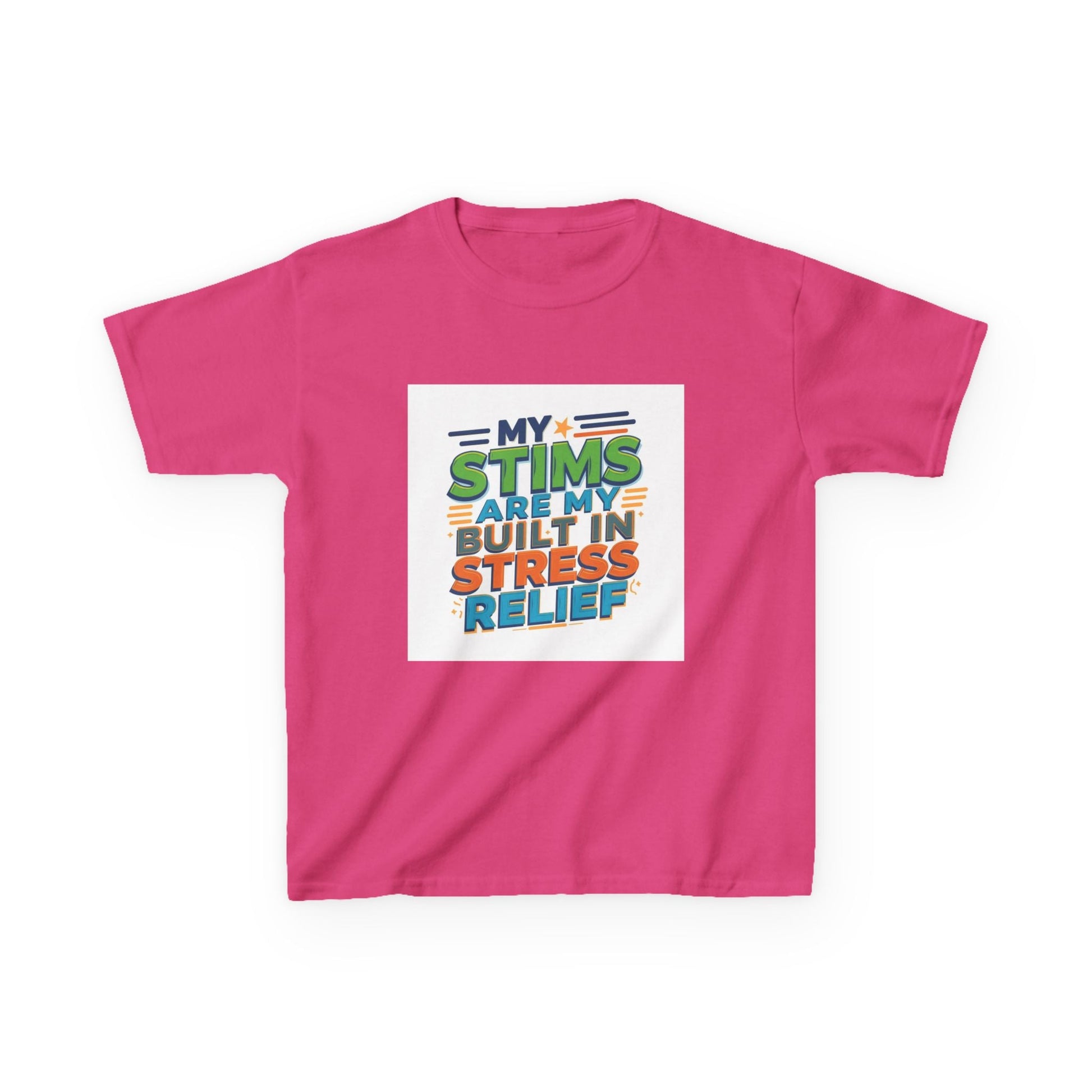 "My Stims Are My Built-In Stress Relief" - Kids Autism Awareness T-Shirt Printify