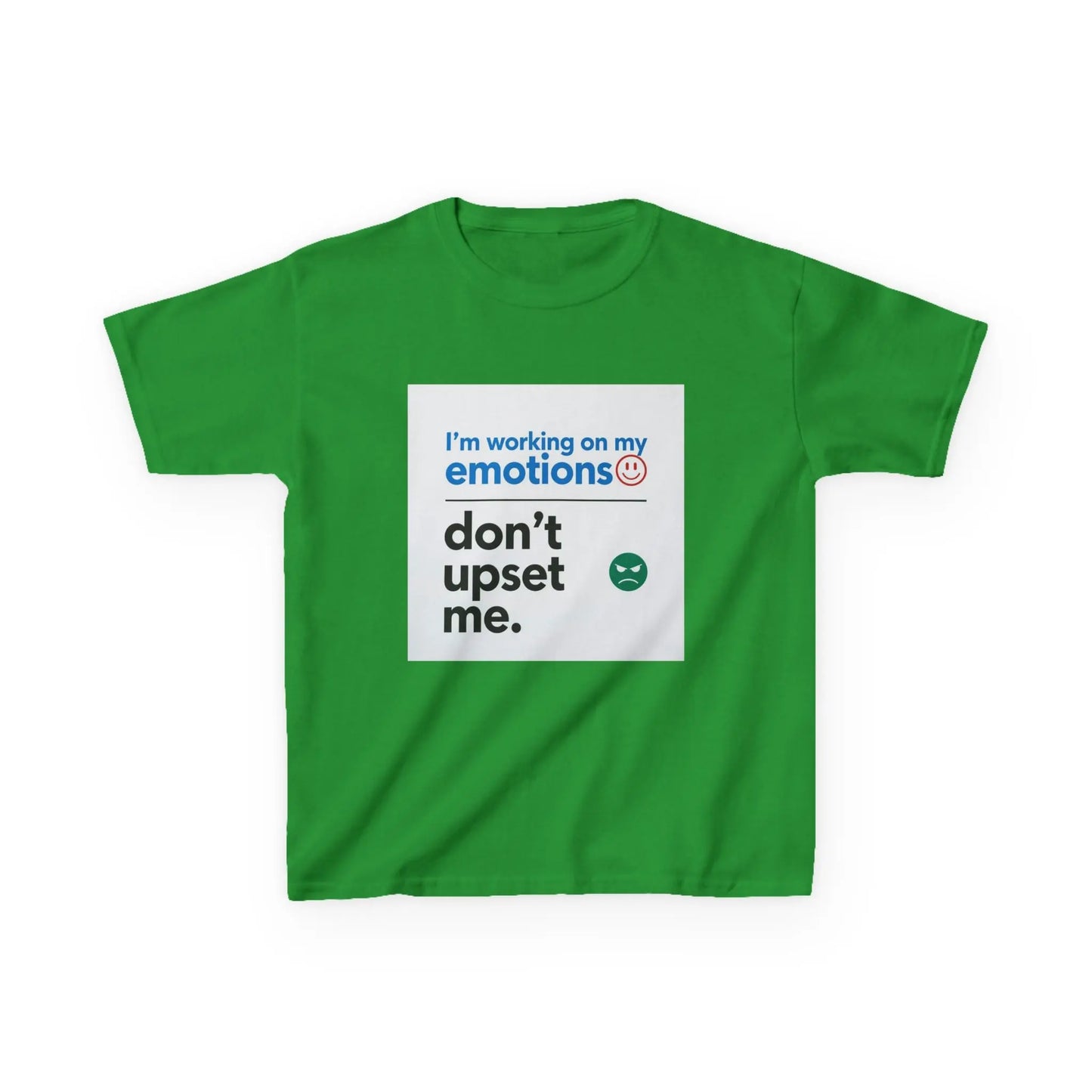 "I'm working on my emotions, don't upset me." - Kids Autism Awareness T-Shirt Printify