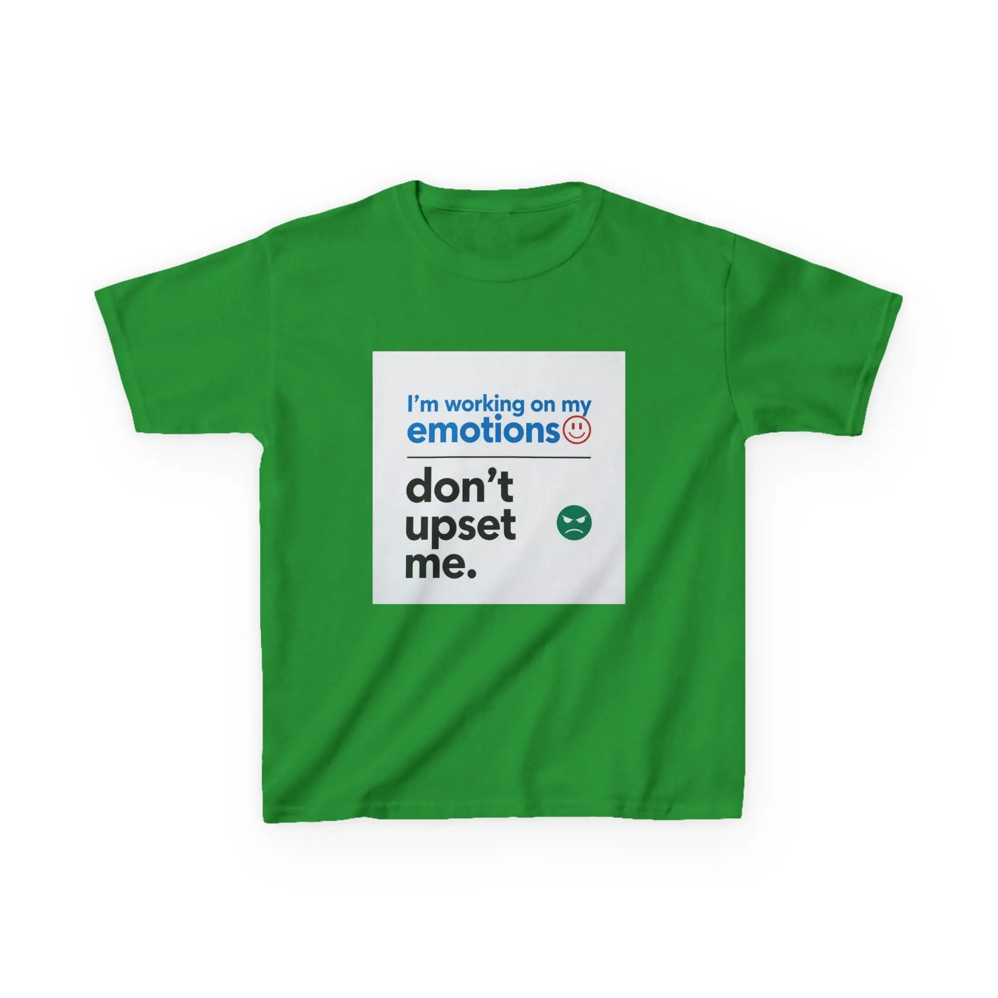 "I'm working on my emotions, don't upset me." - Kids Autism Awareness T-Shirt Printify