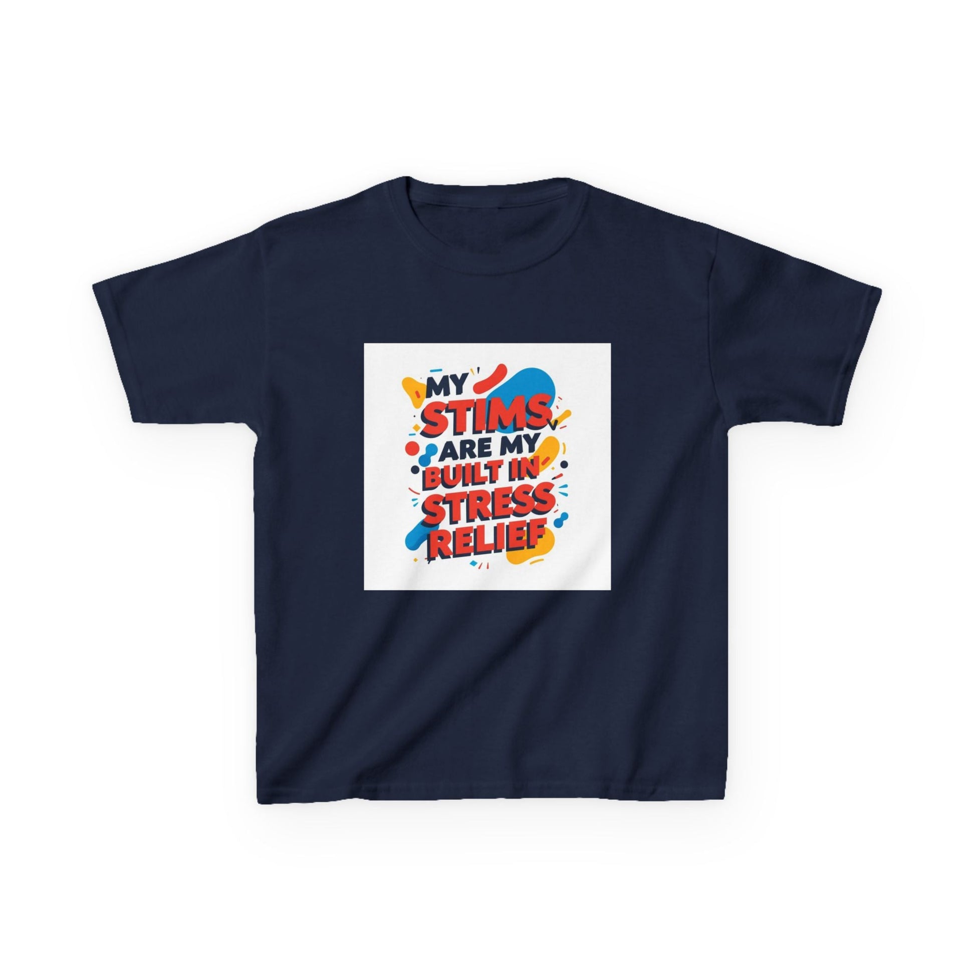 "My Stims Are My Built-in Stress Relief"- Kids Autism Awareness T-Shirt Printify