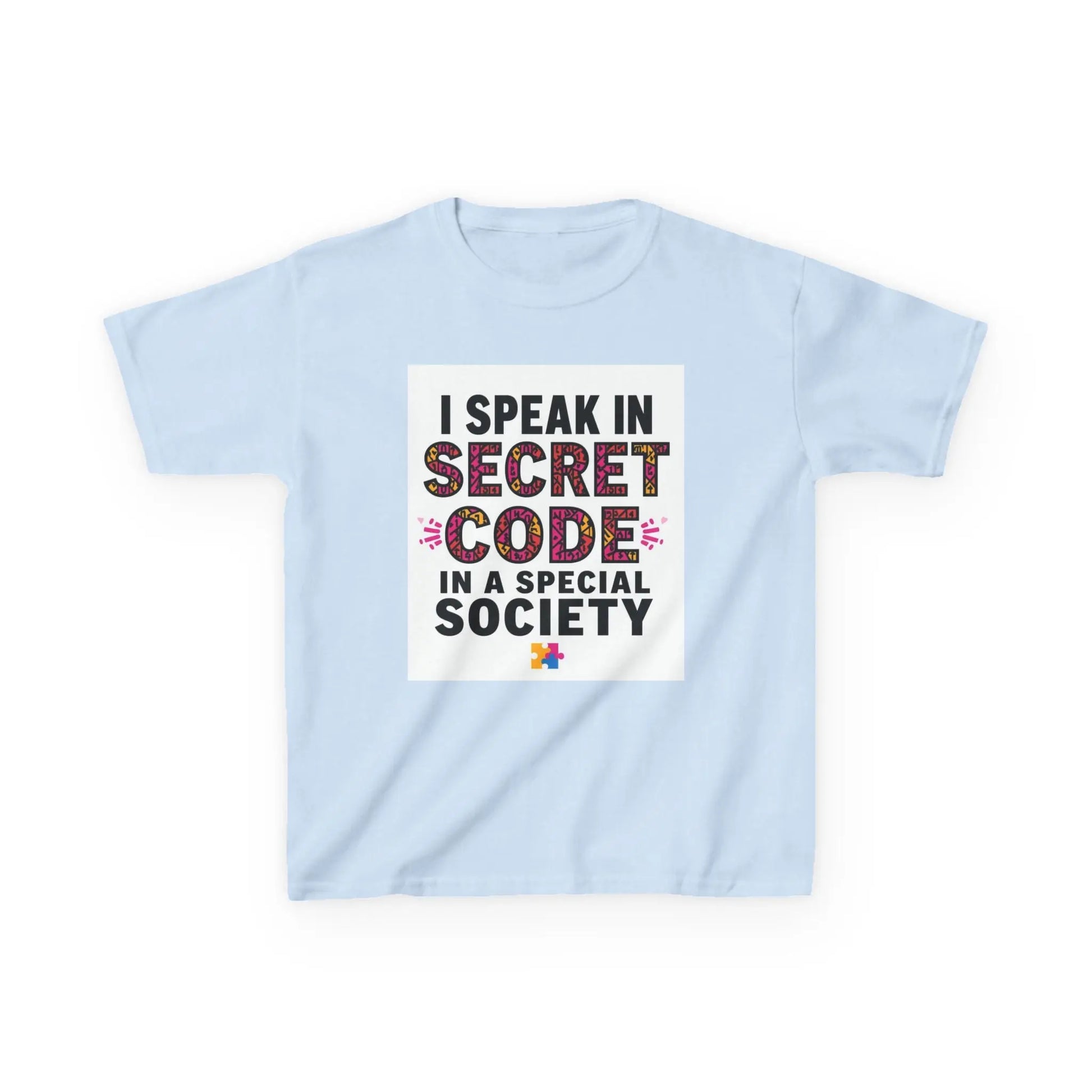 "I Speak in Secret Code" - Kids Autism Awareness T-Shirt Printify