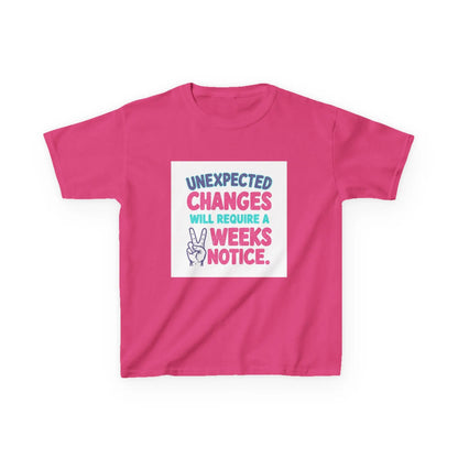 "Unexpected Changes Will Require 2 Weeks Notice" - Kids Autism Awareness T-Shirt Printify