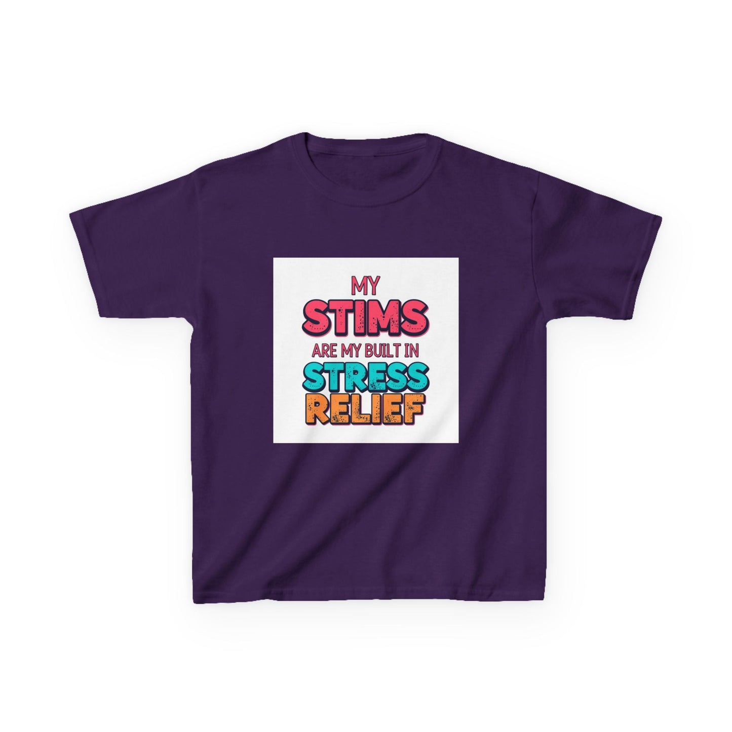 "My Stims Are My Built-In Stress Relief" - Kids Autism Awareness T-Shirt Printify