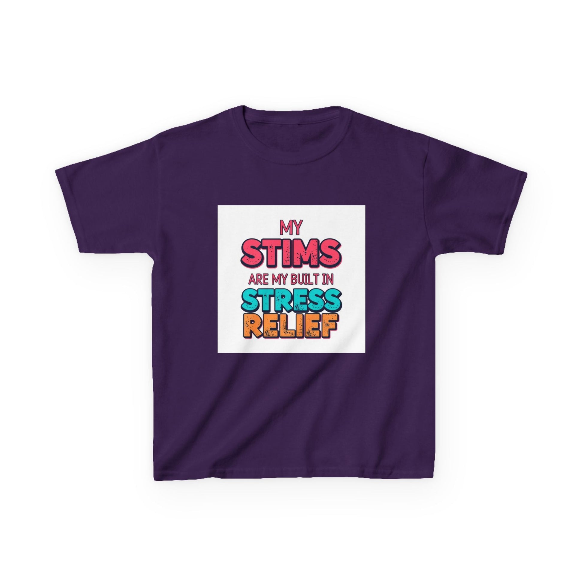 "My Stims Are My Built-In Stress Relief" - Kids Autism Awareness T-Shirt Printify