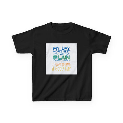 “My Day Works Best With a Plan” - Kids Autism Awareness T-Shirt Printify
