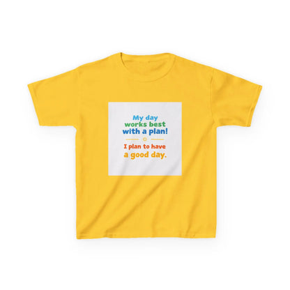 "My day works best with a plan! I plan to have a good day." - Kids Autism Awareness T-Shirt Printify