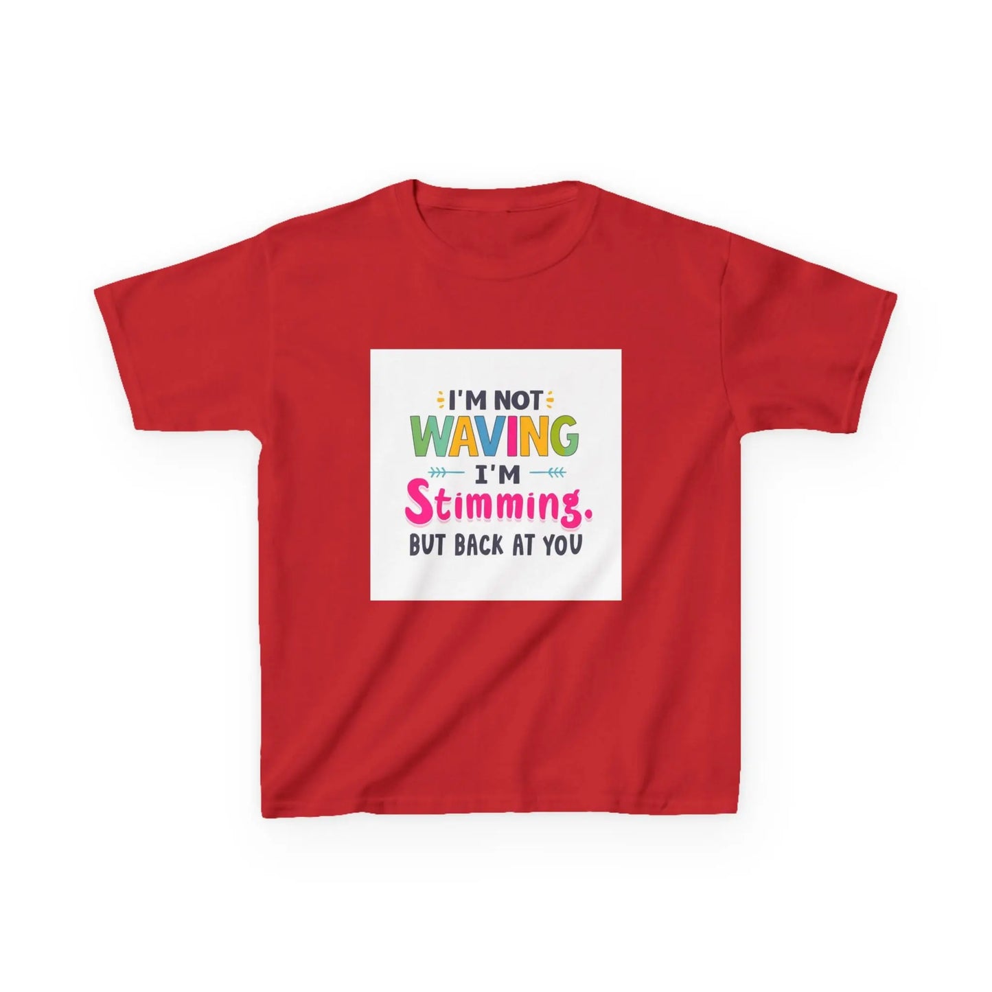 "I’m Not Waving I’m Stimming" - Kids Autism Awareness T-Shirt Printify
