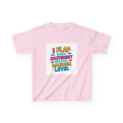 "I Flap When Excitement Reaches Maximum Level" - Kids Autism Awareness T-Shirt Printify