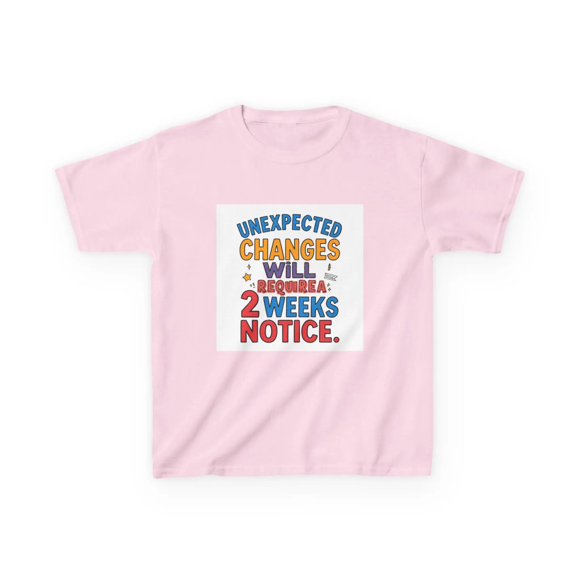 "Unexpected Changes Will Require 2 Weeks Notice" - Kids Autism Awareness T-Shirt Printify