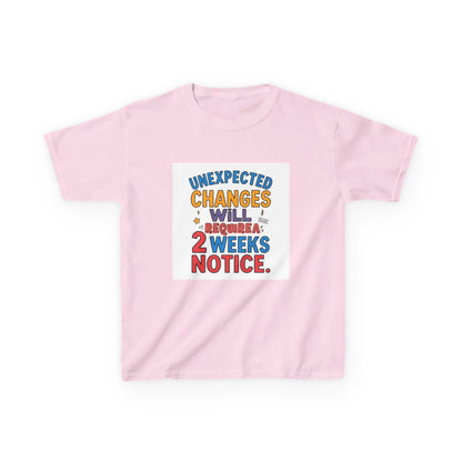 "Unexpected Changes Will Require 2 Weeks Notice" - Kids Autism Awareness T-Shirt Printify