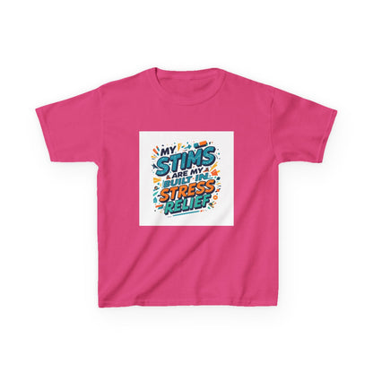 “My Stims Are My Superpower: Stress Relief” - Kids Autism Awareness T-Shirt Printify