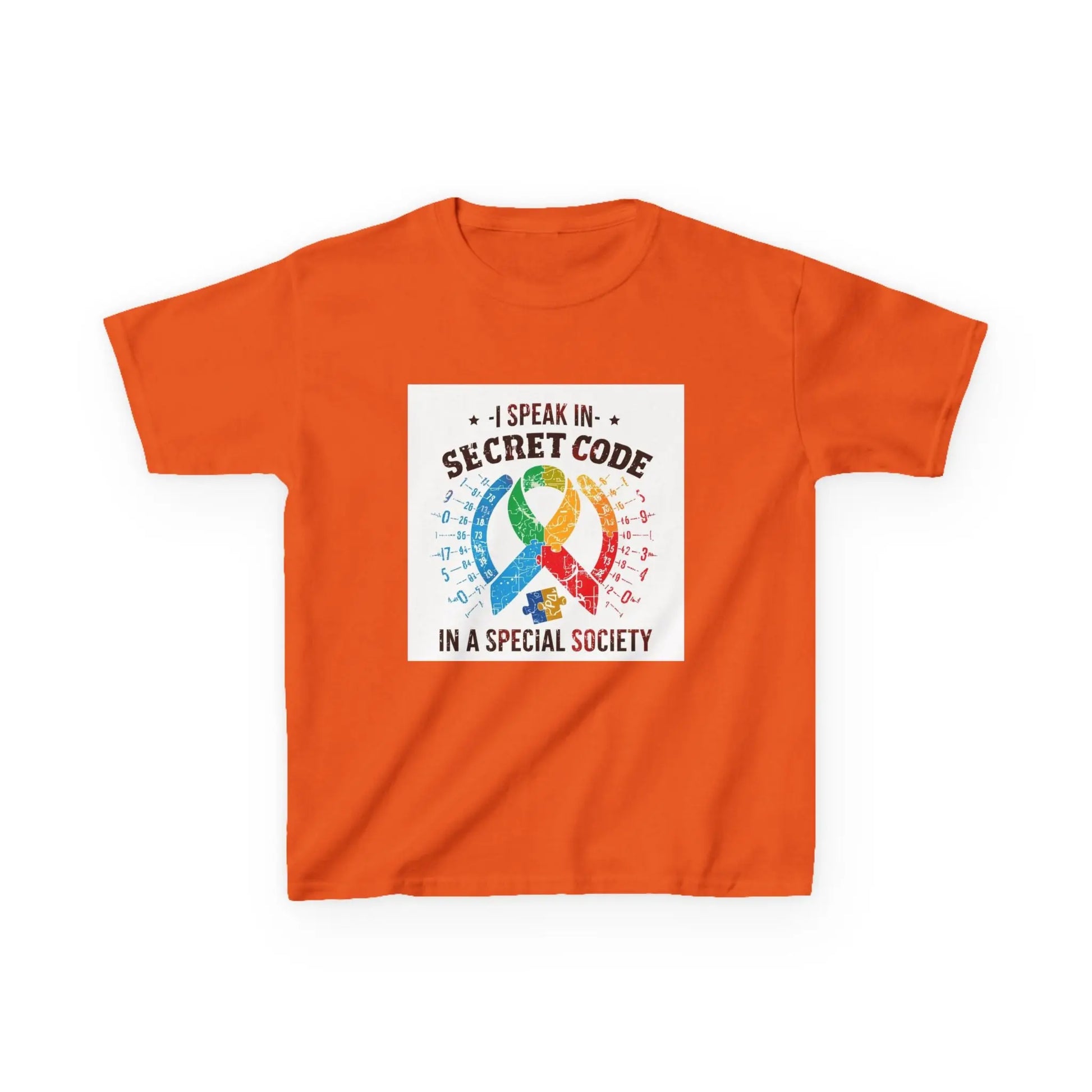 "I Speak in Secret Code in a Special Society" - Kids Autism Awareness T-Shirt Printify