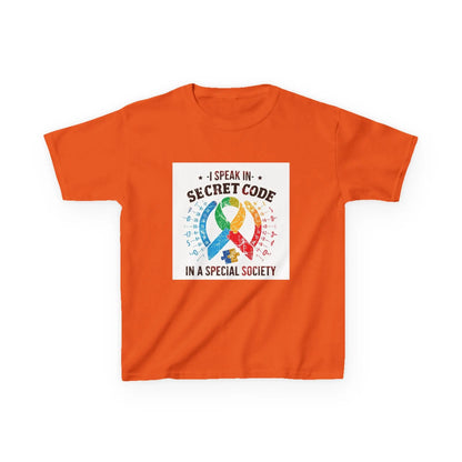 "I Speak in Secret Code in a Special Society" - Kids Autism Awareness T-Shirt Printify