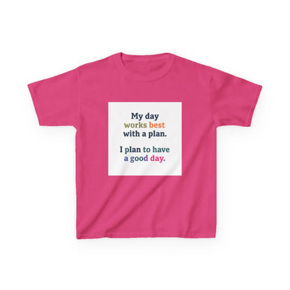 "My day works best with a plan. I plan to have a good day." - Kids Autism Awareness T-Shirt Printify