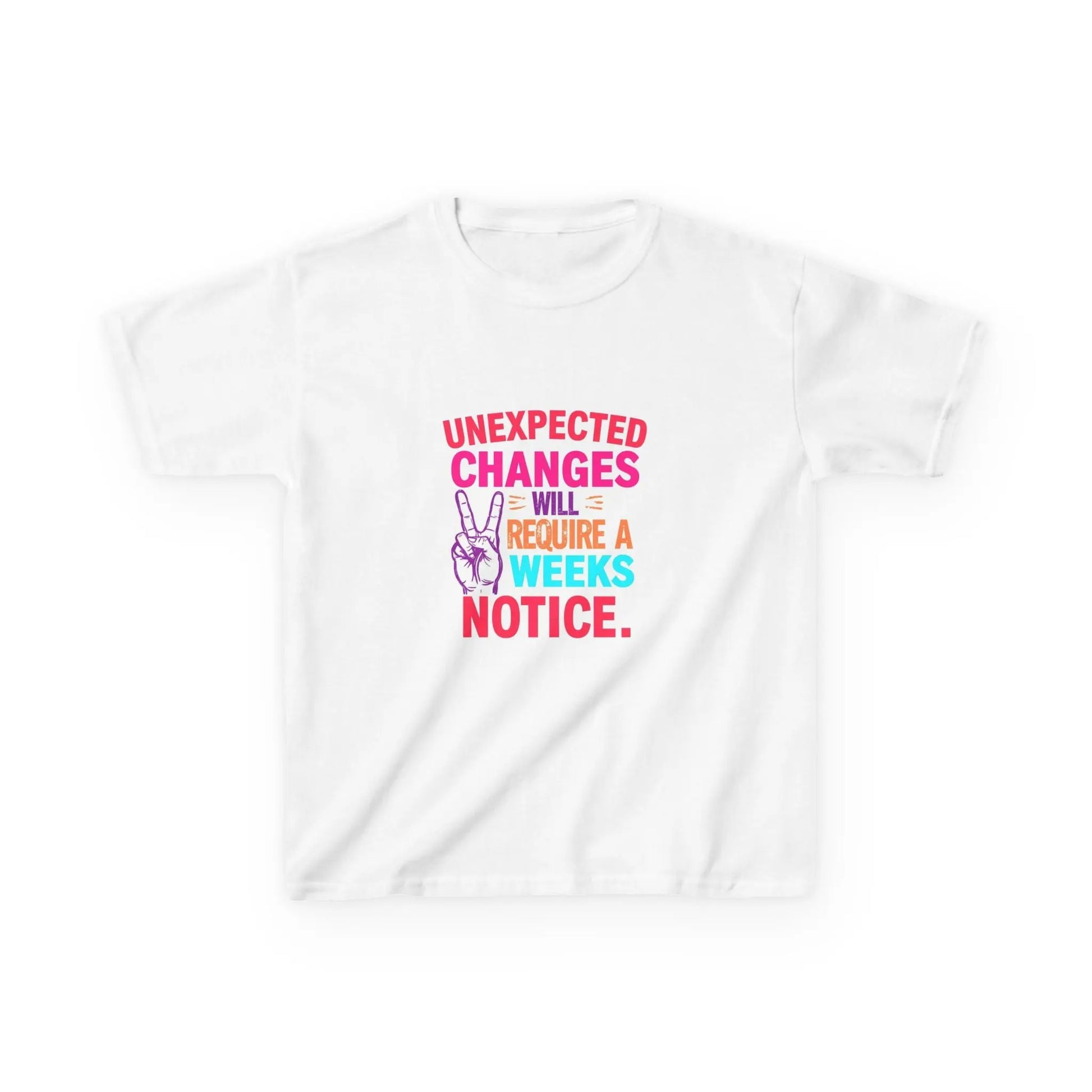 “Unexpected Changes Will Require A 2 Weeks Notice” - Kids Autism Awareness T-Shirt Printify
