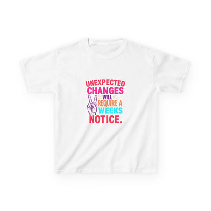“Unexpected Changes Will Require A 2 Weeks Notice” - Kids Autism Awareness T-Shirt Printify