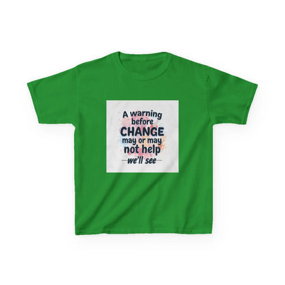 "A warning before CHANGE may or may not help — we'll see" - Kids Autism Awareness T-Shirt Printify