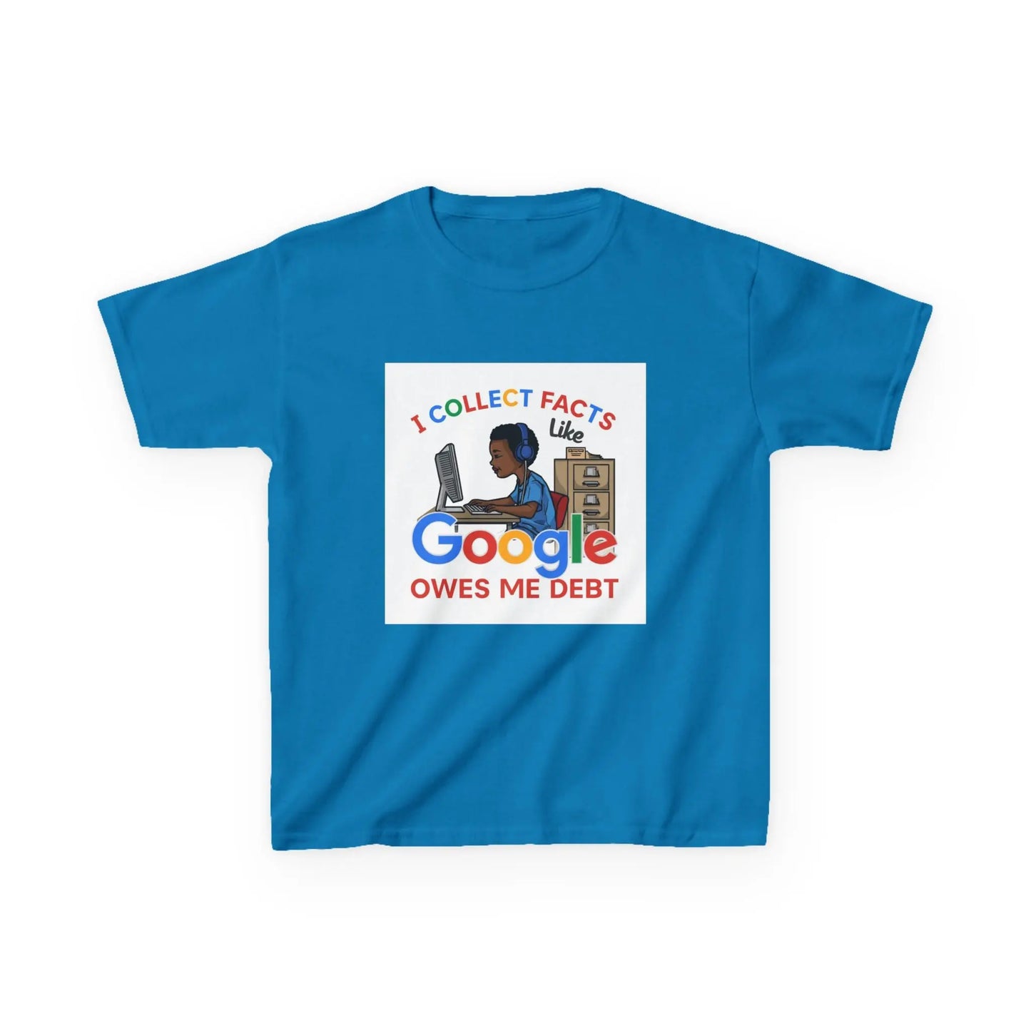 "I Collect Facts Like Google Owes Me Debt" - Kids Autism Awareness T-Shirt Printify