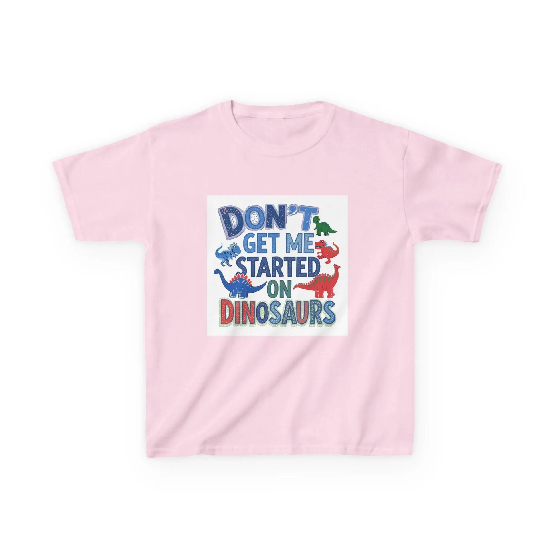 Kids Autism Awareness T-Shirt — "Don't Get Me Started on Dinosaurs" Colorful Dino Graphic Printify